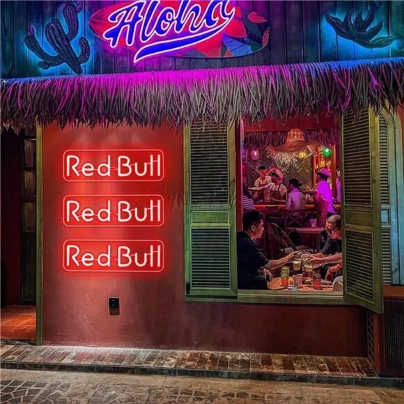 Red Bull Energy Drink Neon Sign for Wall Decor Acrylic LED Neon Light Home Bar - Picture 5 of 7